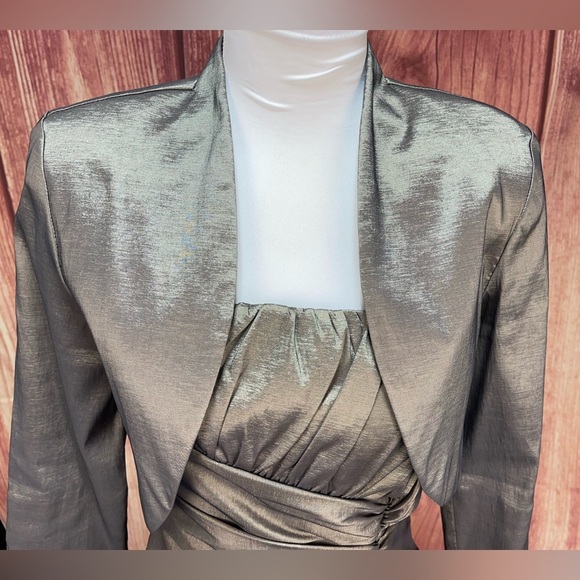 R&M Richards 2pc iridescent mother of the bride dress with shrug women’s size 6 - Picture 4 of 17